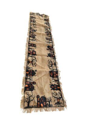 72" Storehouse Halloween Primitive Country Rustic Jute Burlap Table Runner